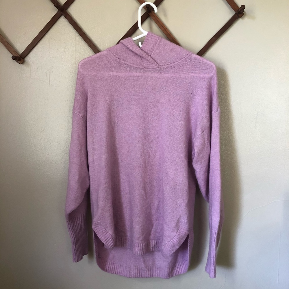 Hooded scoop sweater